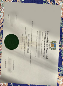 Fake Université de Montréal Certificate