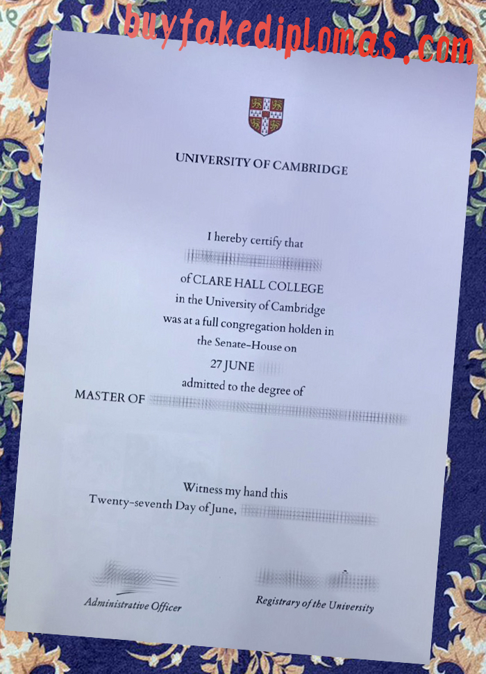 Fake University of Cambridge Degree