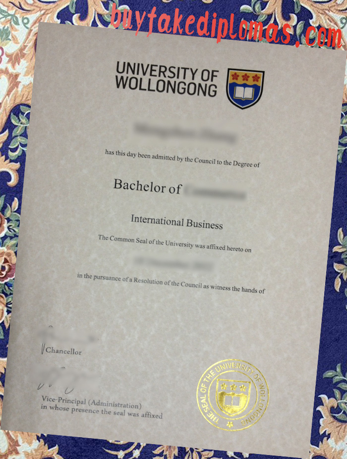 Fake University of Wollongong Degree