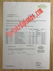 Oxford Brookes University fake transcript