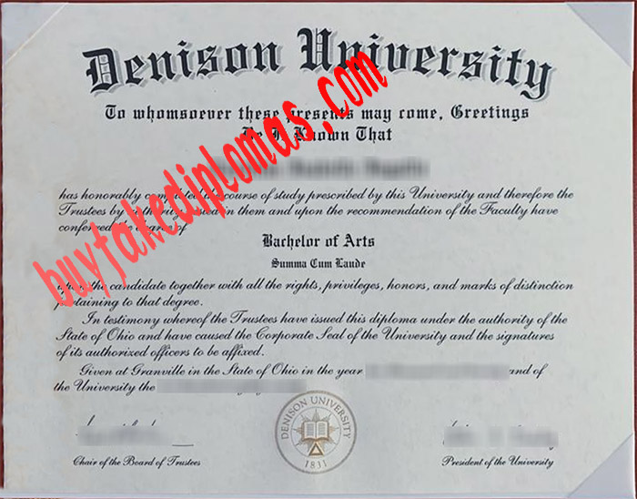 Denison University fake diploma
