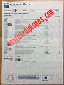 Queensland University of Technology fake transcript